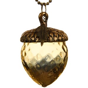 Винтажная елочная игрушка Желудь Анри 11 см золотой, стекло, подвеска Kaemingk фото 1