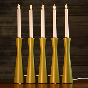 Светильник-горка Midja 40*30 см оливковый, 5 светодиодных свечей Star Trading фото 2