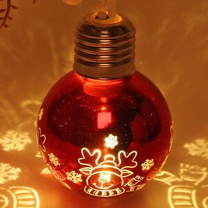Светящийся елочный шар Олененок 6 см, теплые белые LED, на батарейках Serpantin фото 4