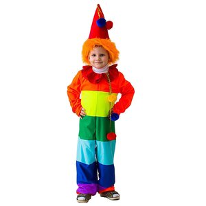 Карнавальный костюм Клоун Радуга, 122-134 см