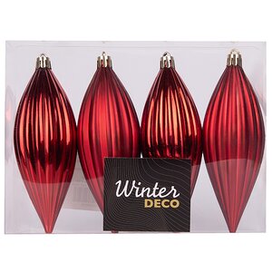 Набор елочных игрушек Сосульки Canaletto - Красный 13 см, 4 шт, пластик Winter Deco фото 3