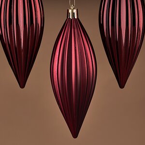 Набор елочных игрушек Сосульки Canaletto - Бордовый 13 см, 4 шт, пластик Winter Deco фото 2