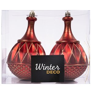 Елочная игрушка Fattura - Antique Red 8 см, 2 шт, пластик Winter Deco фото 2