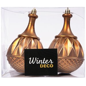 Елочная игрушка Fattura - Antique Cooper 8 см, 2 шт, пластик Winter Deco фото 2