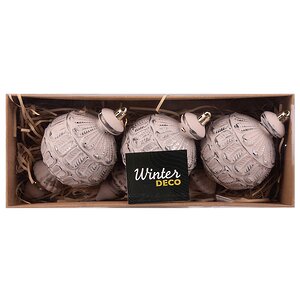 Елочная игрушка Palazzo: Винтажный розовый 16 см, 3 шт, пластик, подвеска Winter Deco фото 3