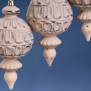 Елочная игрушка Palazzo: Винтажный розовый 16 см, 3 шт, пластик, подвеска Winter Deco фото 4