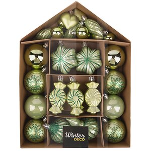 Набор елочных игрушек Tesoro Natale: Шалфейный 3-12 см, 32 шт, пластик Winter Deco фото 2