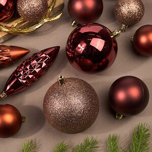 Набор пластиковых шаров Charmic - Оранжевый Закат 5-12 см, 31 шт Winter Deco фото 5