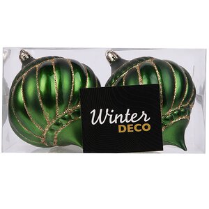 Пластиковые шары Луковки Verde Ramona 10 см, 2 шт Winter Deco фото 3