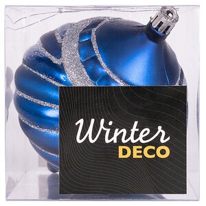 Елочная игрушка Луковка Рамона 14 см синяя, пластик Winter Deco фото 3