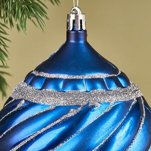 Елочная игрушка Луковка Рамона 14 см синяя, пластик Winter Deco фото 2