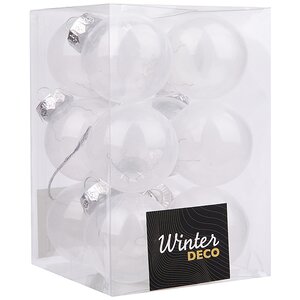 Елочные ПЭТ шары Albertine - White Glaze 6 см, 12 шт Winter Deco фото 3