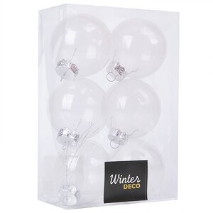 Елочные ПЭТ шары Albertine - White Glaze 8 см, 6 шт Winter Deco фото 3