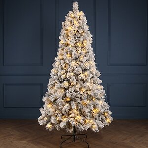 Искусственная елка с лампочками Монблан заснеженная 260 см, 450 теплых белых LED ламп, ЛЕСКА Winter Deco фото 2