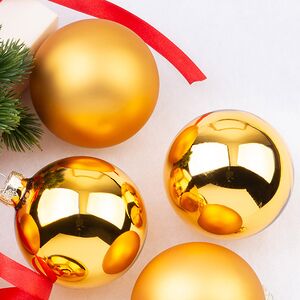 Набор стеклянных шаров 8 см ярко-золотой mix, 6 шт Winter Deco фото 2