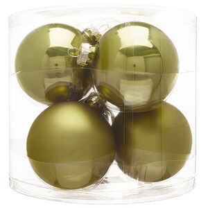 Набор стеклянных шаров 8 см оливковый mix, 6 шт Winter Deco фото 2
