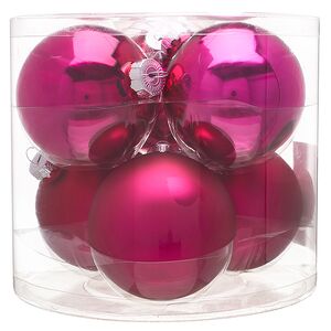 Набор стеклянных шаров 8 см, фуксия королевская mix, 6 шт Winter Deco фото 2