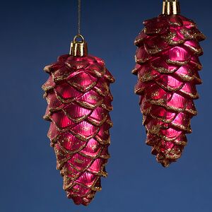 Елочная игрушка Шишка Monfalcone 11 см бордовая, 6 шт, пластик Winter Deco фото 2