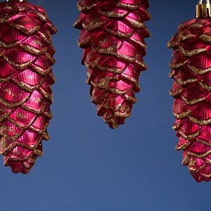 Елочная игрушка Шишка Monfalcone 11 см бордовая, 6 шт, пластик Winter Deco фото 5