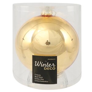 Стеклянный елочный шар Роял Классик 15 см, золотой Winter Deco фото 2