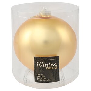 Стеклянный елочный шар Royal Classic 15 см, золотой матовый Winter Deco фото 2