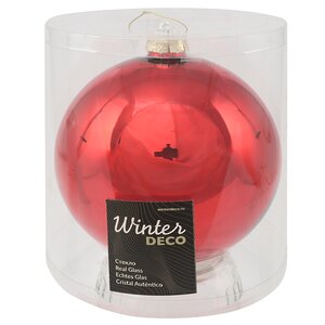 Стеклянный елочный шар Royal Classic 15 см, красный Winter Deco фото 2