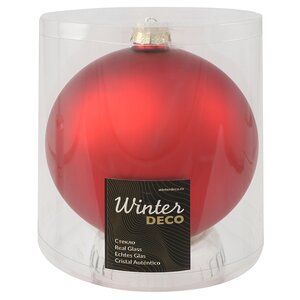 Стеклянный елочный шар Royal Classic 15 см, красный матовый Winter Deco фото 2