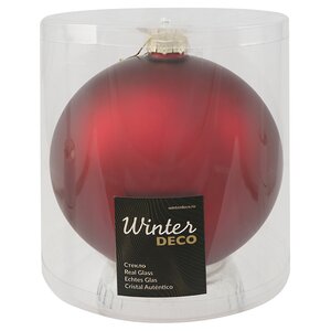 Стеклянный елочный шар Royal Classic 15 см, бордовый матовый Winter Deco фото 2