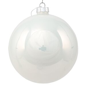 Стеклянный елочный шар Royal Classic 15 см, белая эмаль Winter Deco фото 1