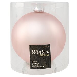 Стеклянный елочный шар Royal Classic 15 см, розовый бутон матовый Winter Deco фото 2