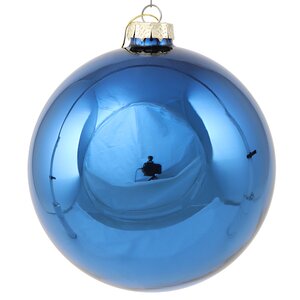 Стеклянный елочный шар Royal Classic 15 см, синий королевский Winter Deco фото 1