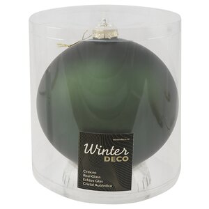 Стеклянный елочный шар Royal Classic 15 см, зеленый бархат матовый Winter Deco фото 2