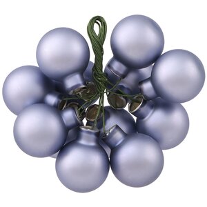 Гроздь из 12 стеклянных шаров на проволоке 2.5 см, светло-лиловый матовый Winter Deco фото 2