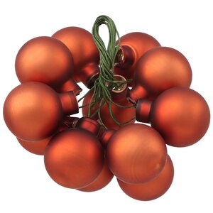 Гроздь из 12 стеклянных шаров на проволоке 2.5 см, terra brown матовый Winter Deco фото 2