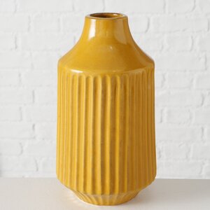 Керамическая ваза Оливия 20 см горчичная Boltze фото 1