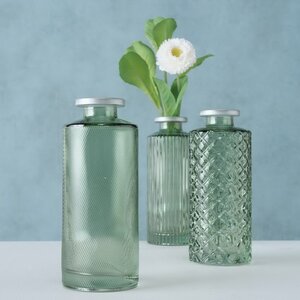 Набор стеклянных ваз Рошель Грин 13 см, 3 шт Boltze фото 2
