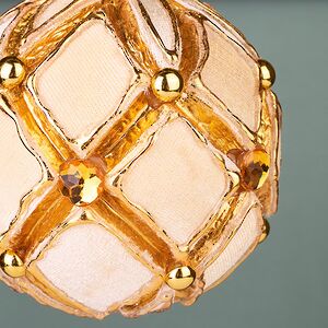 Винтажный елочный шар Парчинес 10 см золотой Winter Deco фото 2
