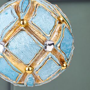 Винтажный елочный шар Equatore 10 см голубой Winter Deco фото 2