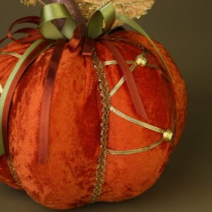 Декоративное украшение Тыква Микеле 23 см оранжевая Winter Deco фото 2