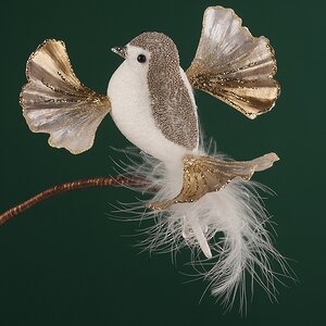 Елочная игрушка Птичка Марта - Золотое Венчание 23 см, клипса Winter Deco фото 2