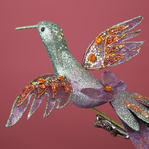 Елочная игрушка Птичка Венеция 33 см фиолетовый, клипса Winter Deco фото 2