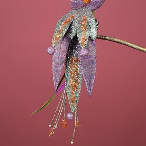 Елочная игрушка Птичка Венеция 33 см фиолетовый, клипса Winter Deco фото 4