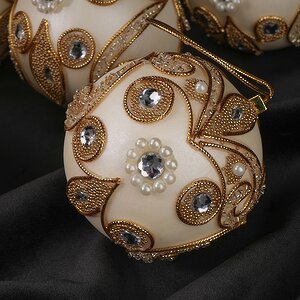 Набор елочных шаров Le Roi Soleil 8 см молочный, 6 шт Winter Deco фото 6