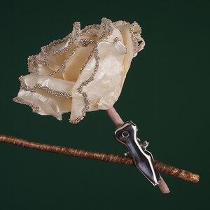 Искусственная роза Gianna 14 см, клипса Winter Deco фото 4