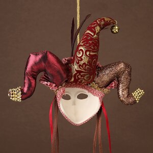 Елочная игрушка Маска Венецианского Потешника - Venesia Falco 15 см, подвеска Winter Deco фото 8
