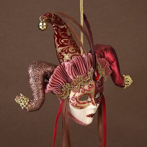 Елочная игрушка Маска Венецианского Потешника - Venesia Falco 15 см, подвеска Winter Deco фото 7
