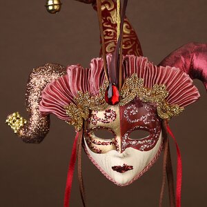 Елочная игрушка Маска Венецианского Потешника - Venesia Falco 15 см, подвеска Winter Deco фото 5