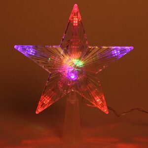 Светящаяся звезда на елку Фейерверк 16 см, 10 разноцветных LED ламп с мерцанием, на батарейках Serpantin фото 2