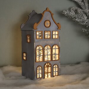Домик с подсветкой Амстердам 37 см серый Christmas Apple фото 1