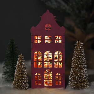 Домик с подсветкой Амстердам 20 см сливовый Christmas Apple фото 1
